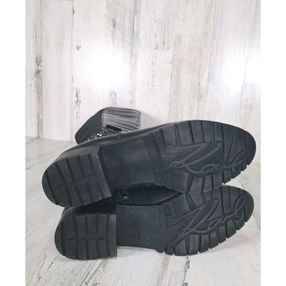 Karl Lagerfeld Paris Shay Over-The-Knee Boots Womens Black Size 7M Dark Romantic - Picture 9 of 16